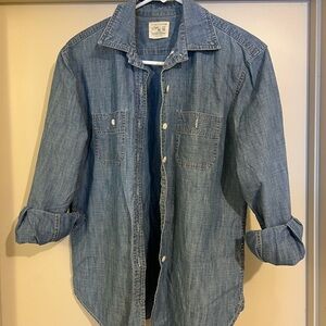 J. Crew Blue Casual Button Down Shirt Relaxed Fit